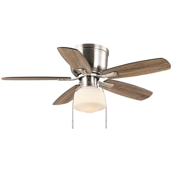 Hampton Bay Leroy 42 in. LED Brushed Nickel Ceiling Fan with Light 37810